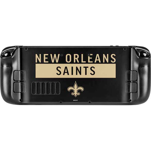 NFL New Orleans Saints Black Performance Series Steam Deck Handheld Gaming Computer Skin
